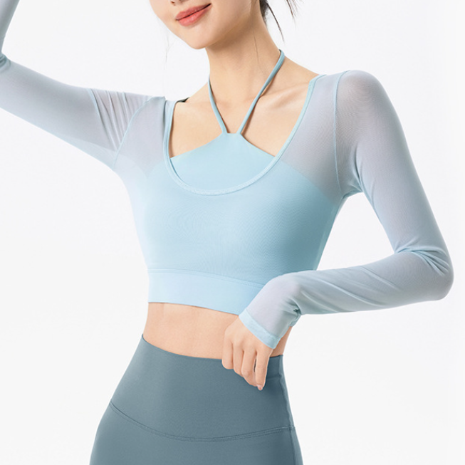 Long Sleeve Halter Yoga Set