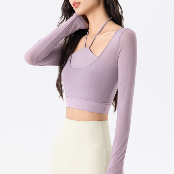 Long Sleeve Halter Yoga Set